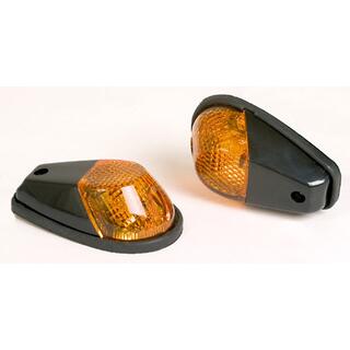 Verkleidungsblinker, black, Glas yellow, Paar