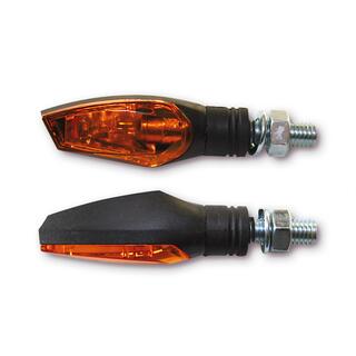 Blinker NOVA, black, yellowes Glas, Paar