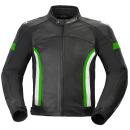 Büse Dervio veste moto en cuir 54 noir blanc vert