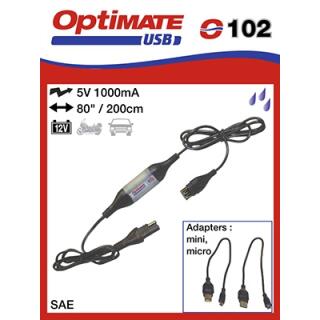 Optimate USB-Ladeadapter+ Zubehör2m SAE