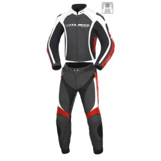 Büse Donington tute in pelle divisibile nero bianco rosso 50