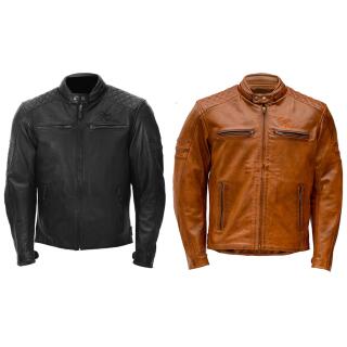 Rusty Stitches Jari leather motorcycle jacket cognac 4XL
