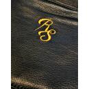 Rusty Stitches Jari Lederjacke schwarz gold 3XL