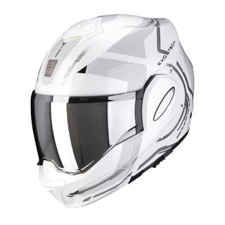 Scorpion Exo-Tech Square flip-up helmet white silver