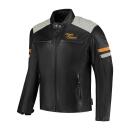 Rusty Stitches Jari V2 Lederjacke schwarz grau gold XL