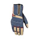 Rusty Stitches Simon Motorradhandschuhe blau beige...