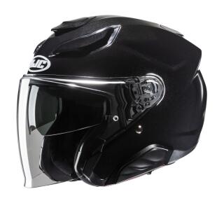 HJC F31 Solid metallic black jet helmet
