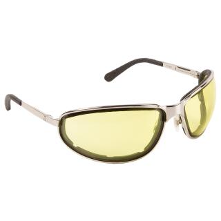 PiWear Orlando Silver YT klassische Motorradbrille – Gelb