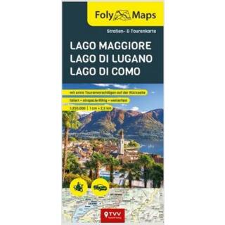FolyMaps Lago Maggiore | Lago di Lugano | Lago di Como Karte foliert