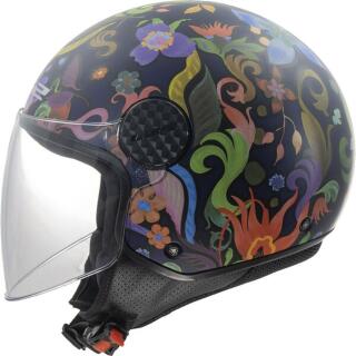 LS2 OF558 Sphere Lux II Bloom bleu rose casque jet