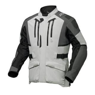 Modeka Striker III Motorradjacke hellgrau schwarz 8XL