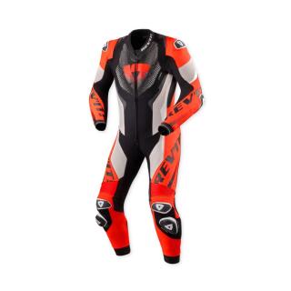 Revit Hyperspeed 3 Lederkombi 1tlg hellgrau rot