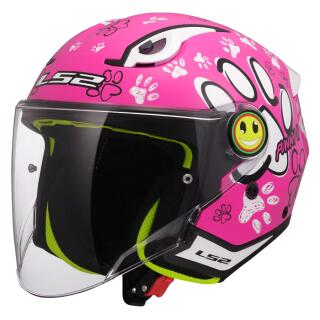 LS2 OF602 Funny II Paws Pink casque jet enfant
