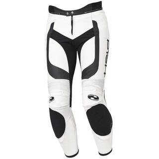 Held Rocket II calça de couro branco preto 54