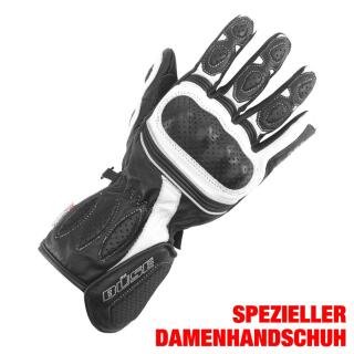 Büse Pit Lane gants moto femme noir blanc 7